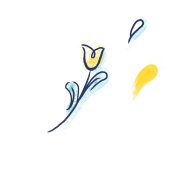 Decorative vase with flower and hourglass